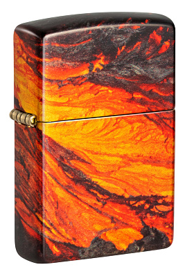 Зажигалка ZIPPO Lava Flow с покрытием 540 Tumbled Brass, латунь/сталь, оранжевая, 38x13x57 мм (Оранжевый)