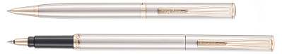 Набор Pierre Cardin PEN&PEN: ручка шариковая + роллер. Цвет - стальной. Упаковка Е или E-1 (Серебристый)