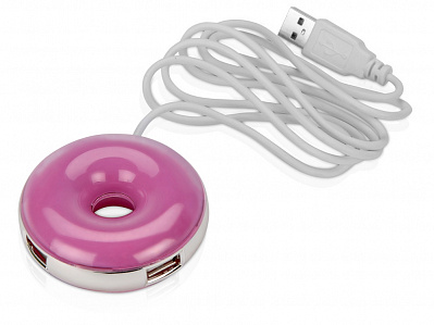 USB Hub Пончик (Розовый/серебристый)