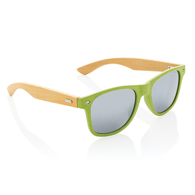 Солнцезащитные очки Wheat straw с бамбуковыми дужками (Зеленый;)