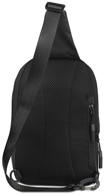 Рюкзак с одним плечевым ремнем BUGATTI Blanc, чёрный, тарпаулин/полиэстер, 18х9х30 см