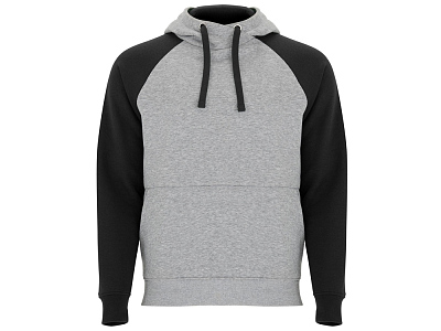 Толстовка с капюшоном Badet мужская (Серый меланж/черный)