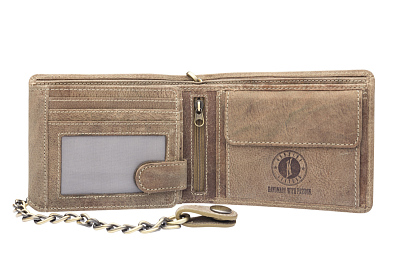 Бумажник KLONDIKE «Harry Eagle», натуральная кожа в коричневом цвете, 12,5 х 10 см