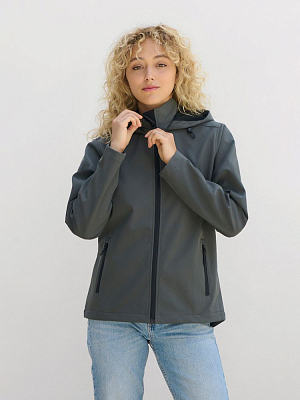 Куртка софтшелл с капюшоном женская Race Women, ярко-синяя (royal)