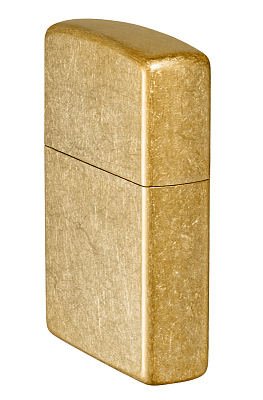 Зажигалка ZIPPO Classic с покрытием Tumbled Brass, латунь/сталь, золотистая, матовая, 38x13x57 мм