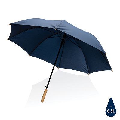 Плотный зонт Impact из RPET AWARE™ с автоматическим открыванием, d120 см (Темно-синий;)