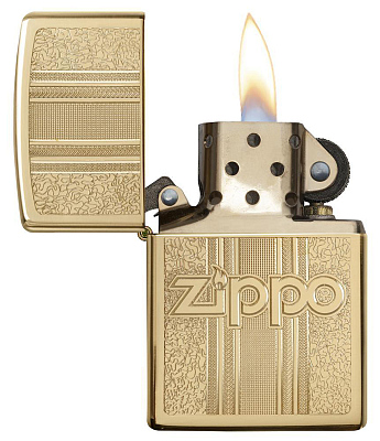Зажигалка ZIPPO Pattern Design с покрытием High Polish Brass, латунь/сталь, золотистая, 38x13x57 мм