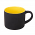 Кружка YASNA с покрытием SOFT-TOUCH, черный с желтым, 310 мл, фарфор - Фото 1