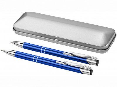 Подарочный набор Dublin: ручка шариковая, карандаш механический (Ярко-синий/серебристый)