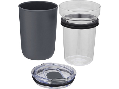 Стеклянная кружка Bello с внешней стенкой из переработанного пластика