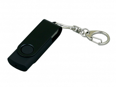 USB 2.0- флешка промо на 32 Гб с поворотным механизмом и однотонным металлическим клипом (Черный)
