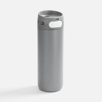 Термостакан X1 с цветной кнопкой  с белым (Серый)