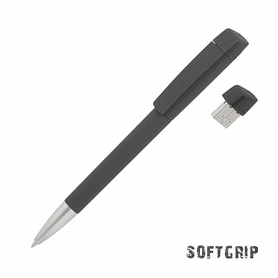 Ручка с флеш-картой USB 16GB «TURNUSsoftgrip M»  (Черный)