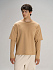 Футболка оверсайз с двойным рукавом Kosmos, бежевая - Фото 1