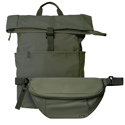 Подарочный набор Бостон (Boston)  (рюкзак, сумка через плечо (cross body) (Зеленый)