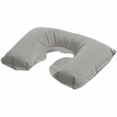 Надувная подушка под шею в чехле Sleep, серая (Серый)