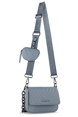 Сумка наплечная женская BUGATTI Sira, голубая, полиуретан, 21х6х16 см