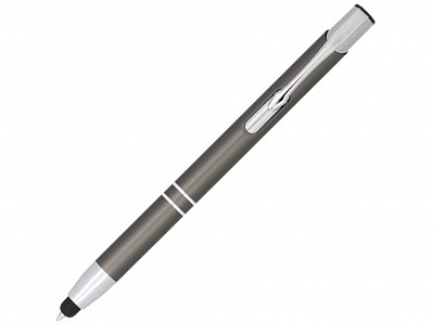 Ручка-стилус металлическая шариковая Moneta с анодированным покрытием (Серый/серебристый)
