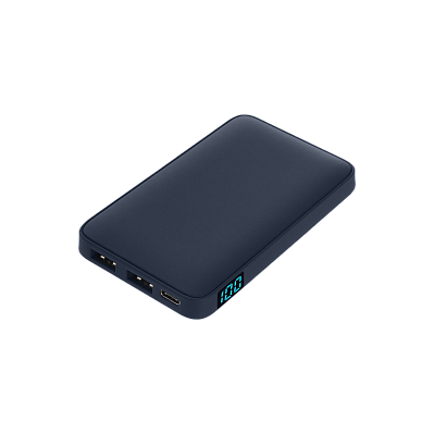 Внешний аккумулятор с подсветкой Ancor 5000 mAh, черный (Синий)