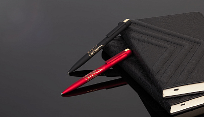 Ручка шариковая "Jupiter", покрытие soft touch, черный с золотом