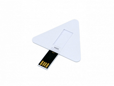 USB 2.0- флешка на 16 Гб в виде пластиковой карточки треугольной формы (Белый)
