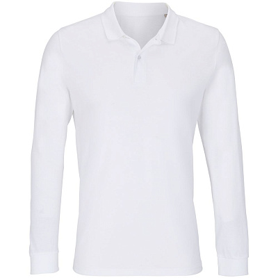 Рубашка поло унисекс с длинным рукавом Planet LSL, белая (Белый)