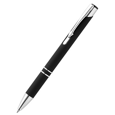 Ручка металлическая Molly софт-тач, черная (Черный)