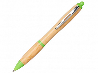 Ручка шариковая Nash из бамбука (Натуральный/зеленое яблоко)