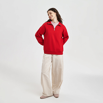 Толстовка на молнии унисекс Флоу (Flow), красная