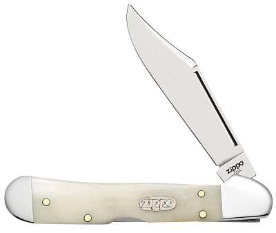 Нож перочинный ZIPPO Smooth Natural Bone Mini Copperlock, 92 мм, цвет слоновой кости