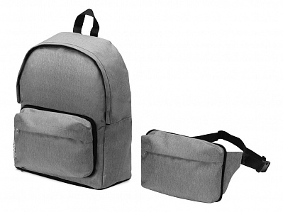 Рюкзак из переработанного пластика Extend 2-в-1 с поясной сумкой (Серый)