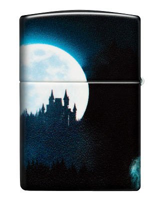 Зажигалка ZIPPO Horror Wolf с покрытием 540 Matte, латунь/сталь, черная, 38x13x57 мм