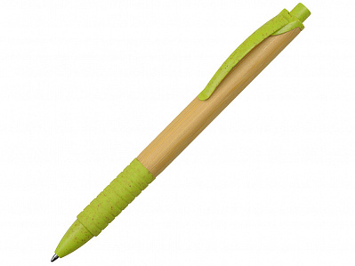 Ручка из бамбука и переработанной пшеницы шариковая Nara (Бамбук/зеленый)