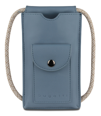 Сумка-чехол для мобильного телефона BUGATTI Almata, голубая, полиуретан, 11x2x18 см
