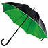 Зонт-трость Downtown, черный с зеленым - Фото 1