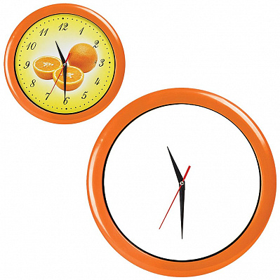 Часы настенные "ПРОМО" разборные ; оранжевый,  D28,5 см; пластик (Оранжевый)