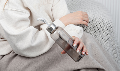 Бутылка для воды "H2O" 500 мл, серый