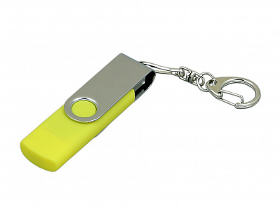 USB 2.0- флешка на 32 Гб с поворотным механизмом и дополнительным разъемом Micro USB (Желтый/серебристый)