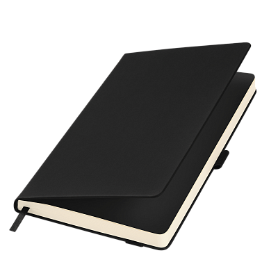 Ежедневник Альфа (Alpha) недатированный, черный/черный (Черный, бежевый)