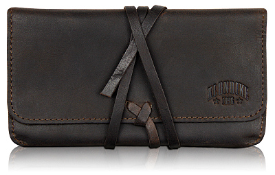 Кисет для табака KLONDIKE DIGGER «George»,натуральная кожа в темно-коричневом цвете, 16 х 8,5 х 1 см (Коричневый)