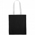 Холщовая сумка BrighTone, черная с белыми ручками - Фото 3