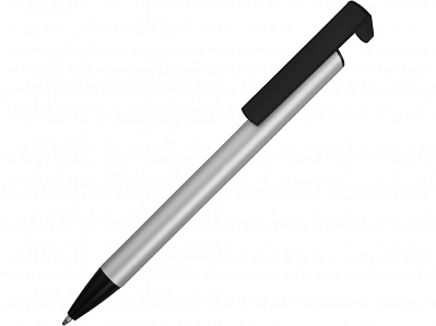 Ручка-подставка шариковая Кипер Металл (Серебристый/черный)