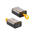 Зарядное устройство "Shine" 9000 mAh с LED-подсветкой, встроенными кабелями Type-C/Lightning/USB, черный с желтым - Фото 2