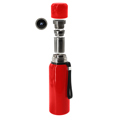 Термос S-travel с датчиком температуры 600 мл. (красный)