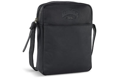 Сумка через плечо KLONDIKE RUSH «Faye», натуральная кожа в черном цвете, 18 х 21 х 4,5 см