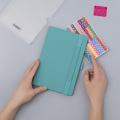 Ежедневник Альфа (Alpha) недатированный, бирюзовый/серый