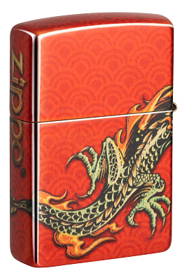 Зажигалка ZIPPO Dragon Design с покрытием 540 Tumbled Brass, латунь/сталь, разноцветная, 38x13x57 мм