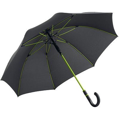 Зонт-трость с цветными спицами Color Style , с серой ручкой (Зеленое яблоко)