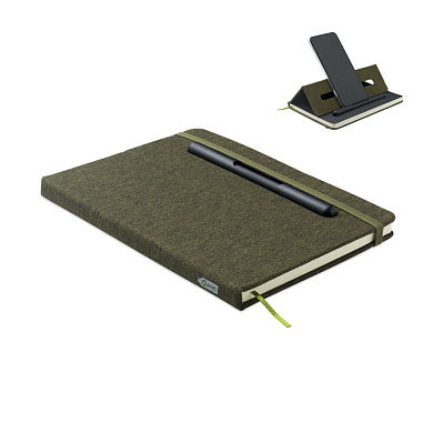 A5 notebook with phone holder (Темно-зеленый)