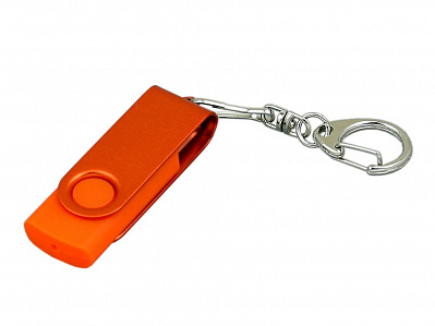 USB 2.0- флешка промо на 32 Гб с поворотным механизмом и однотонным металлическим клипом (Оранжевый)